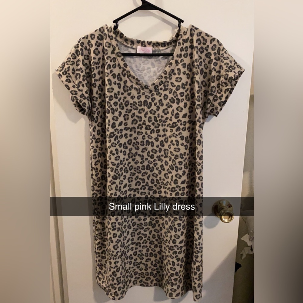 Small cheetah print tshirt dress